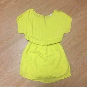 Splendid yellow silk shirt dress size small